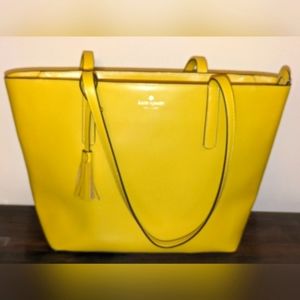 Kate Spade Large Yellow Tote bag with Tassel